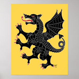 Póster Dragon Rampant Sable