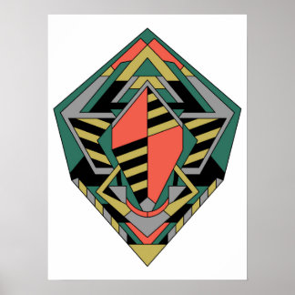 Poster Dragon’s Egg Flat Colored Geometric Abstract