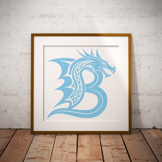Poster Dragon Styled Letter B, Dragon Alphabet, Monogram (Criador carregado)