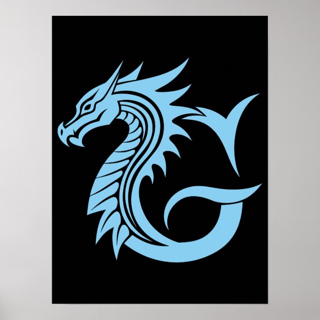 Poster Dragon Styled Letter G, Dragon Alphabet, Monogram (Frente)