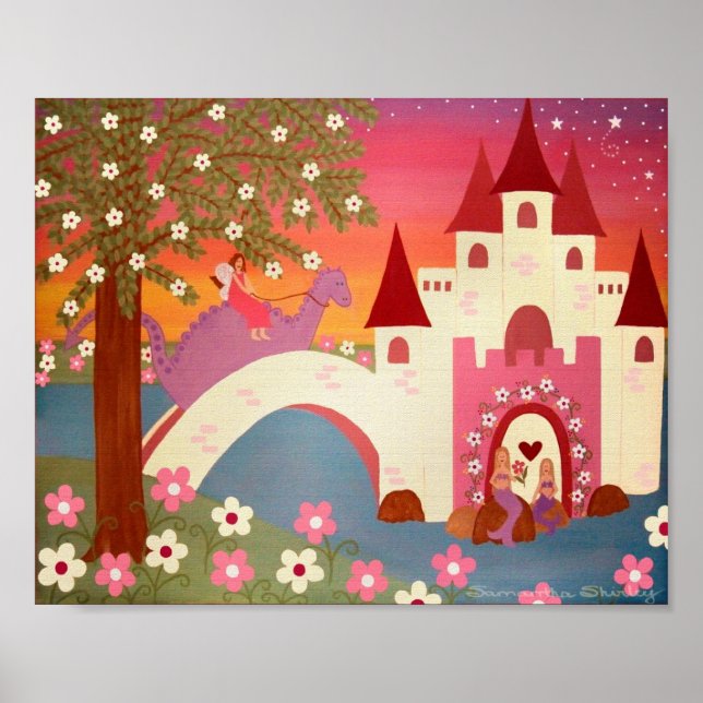 Póster Dragon Tales - 8x10 Princesa Fairytale Kids Art (Frente)