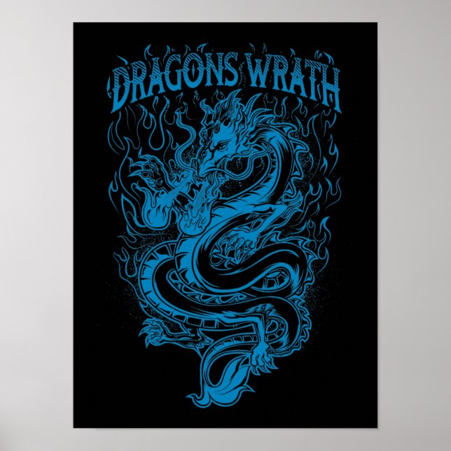 Poster Dragon Wrath Blue (Frente)