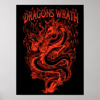 Póster Dragon Wrath Red