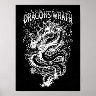 Póster Dragon Wrath White