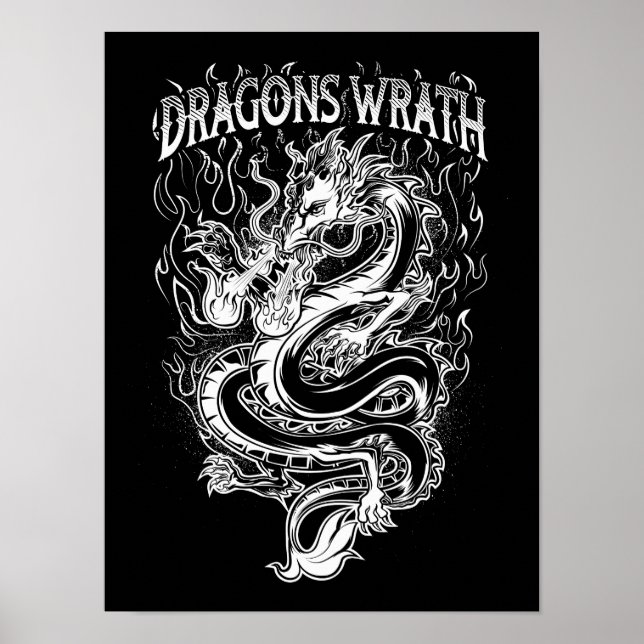 Póster Dragon Wrath White (Frente)