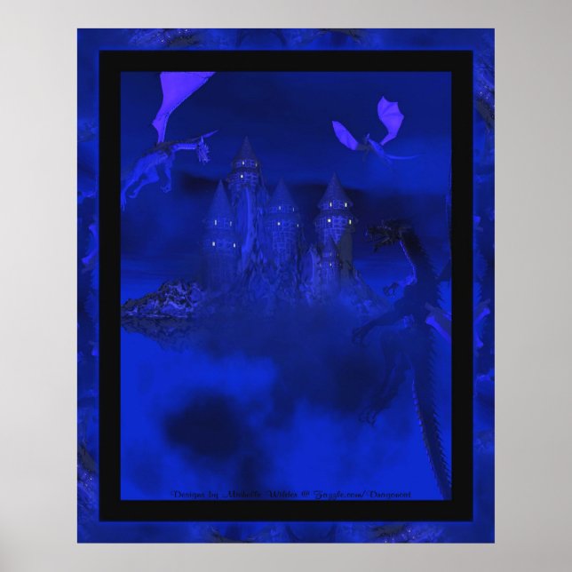 Póster Dragoncats Blue Mist Dragon Fantasy (Frente)