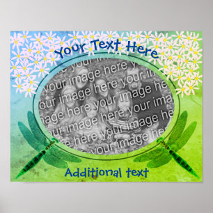 Poster Dragonflies Daisies Fotografia Crie seu próprio