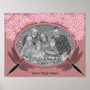 Poster Dragonflies E Daisies Criam sua própria foto