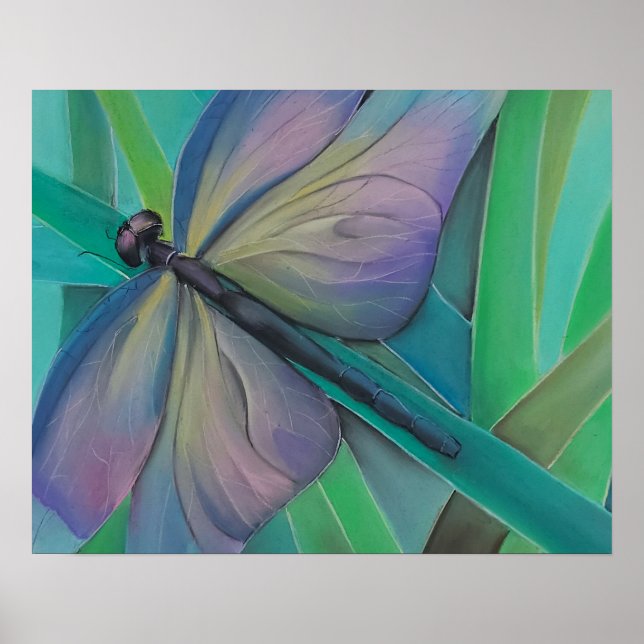 Poster Dragonfly Abstract Wall Art | Colorful Nature Post (Frente)