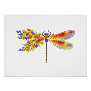 Póster Dragonfly Amarelo
