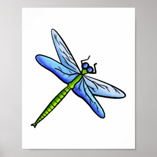 Poster Dragonfly Azul