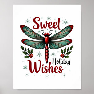Poster Dragonfly Candy Cane Wings