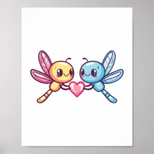 Poster Dragonfly casal ama casal apaixonado