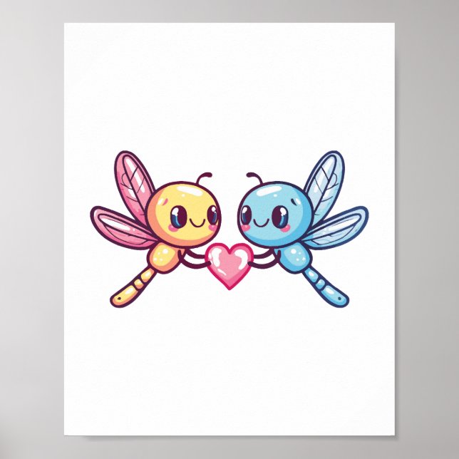 Poster Dragonfly casal ama casal apaixonado (Frente)