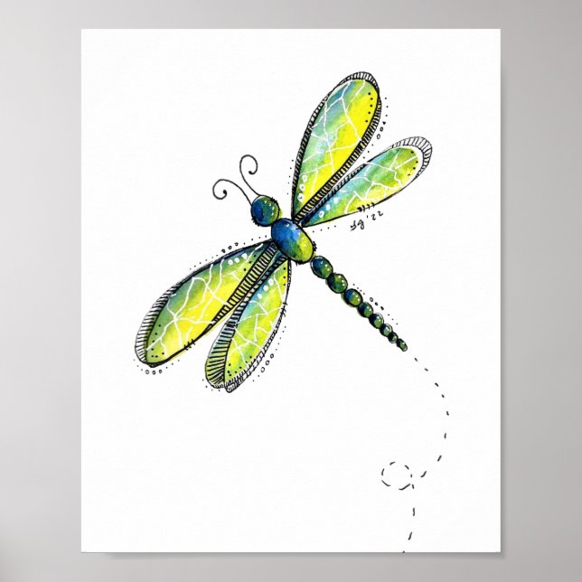Poster Dragonfly Colorida (Frente)