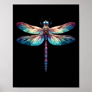 Poster Dragonfly Colorida Inseto De Arte Por Aquarela