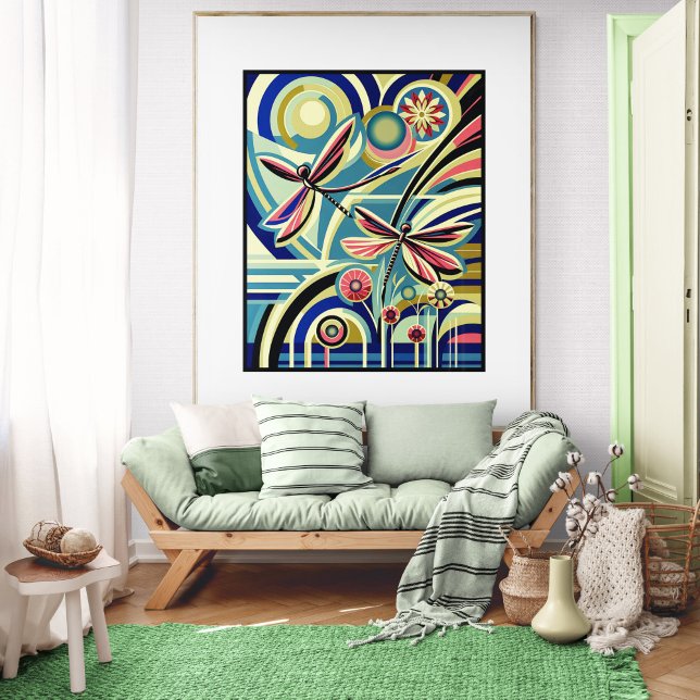 Poster Dragonfly Dance: Um Voo Art Deco (Criador carregado)