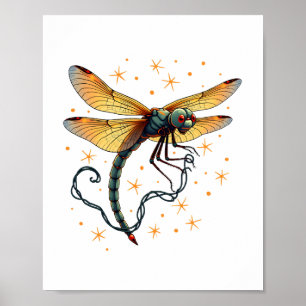 Poster Dragonfly das Luzes de Natal