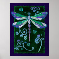 Dragonfly Elegant Jeweled Folk Art