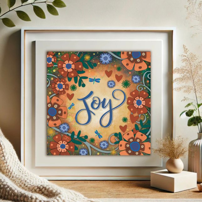 Poster Dragonfly Floral Joy Inspirando Inspirividade Amar (Criador carregado)
