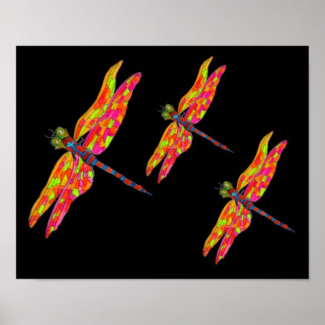 Poster Dragonfly neon room art (Frente)