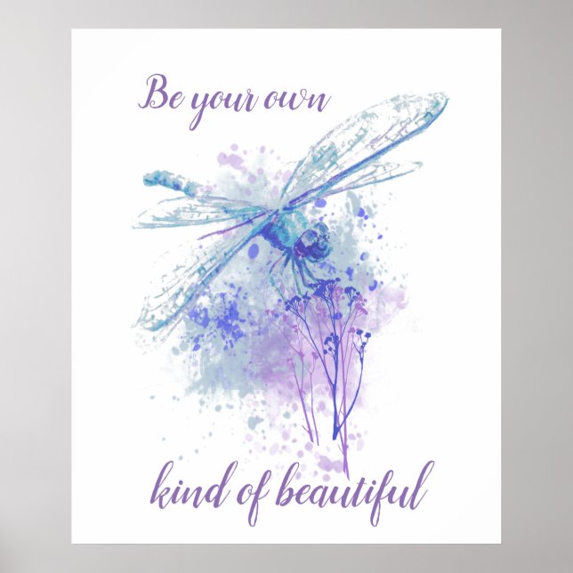 Poster Dragonfly Original na Cota Mauve Azul (Frente)