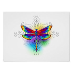 Póster Dragonfly Poligonal