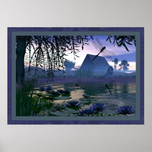 Poster Dragonfly Pond Por Michelle Wilder