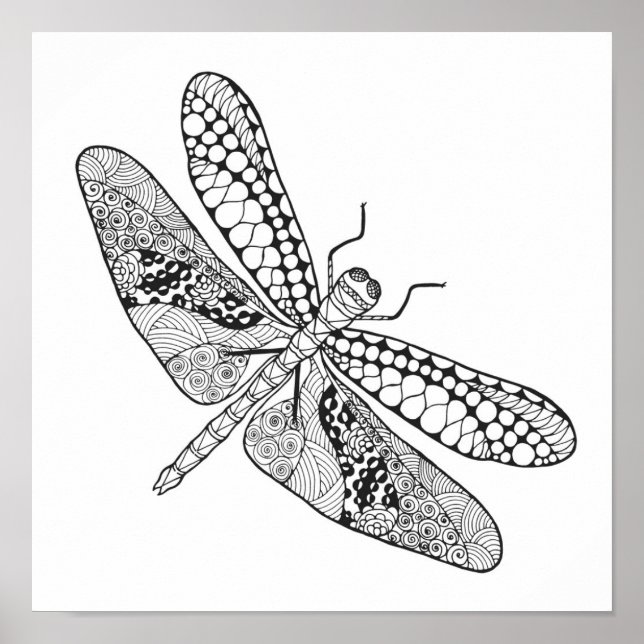 Póster Dragonfly Zendoodle 2 (Frente)