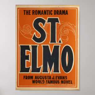 Póster Drama romântico, teatro do vintage de "St Elmo"