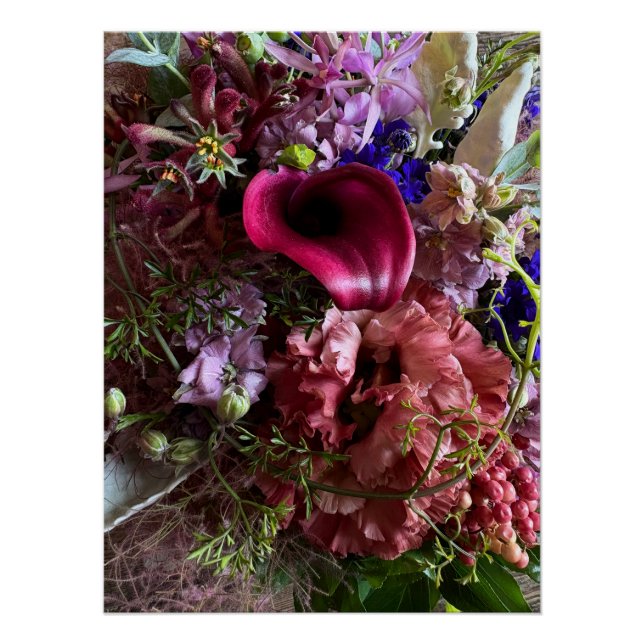Póster Dramatic Purple Floral Elegance Art Poster (Frente)