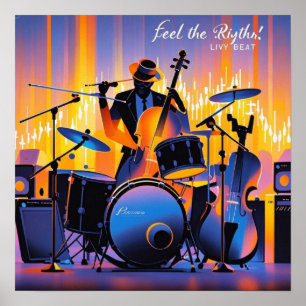 Poster Dramático de instrumentos musicais de Abstrato de 