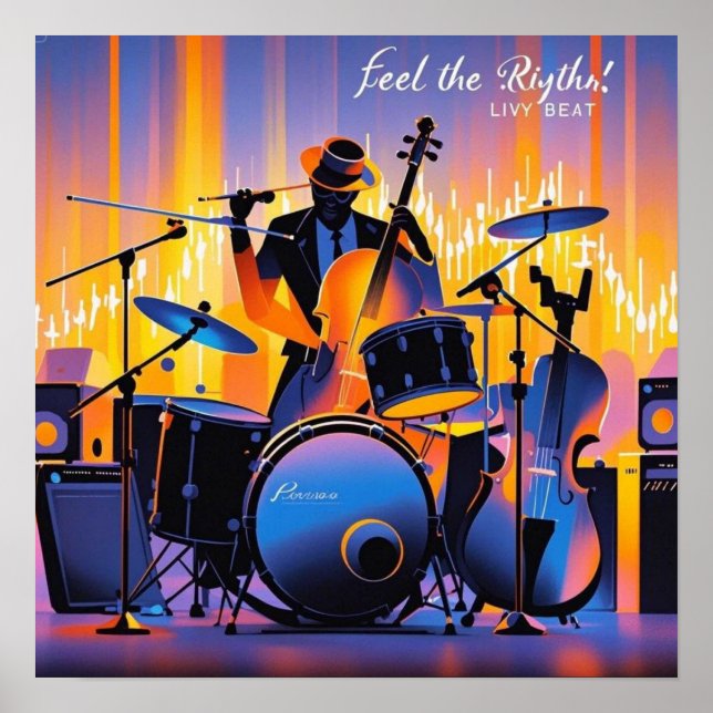 Poster Dramático de instrumentos musicais de Abstrato de  (Frente)