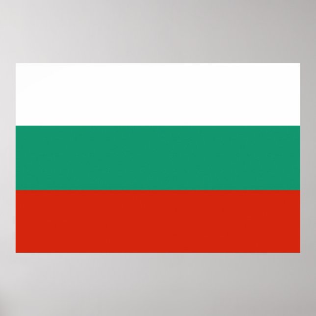 Poster Drapeau Bulgarie tricolore (Frente)