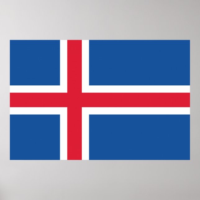 Poster Drapeau Islande (Frente)