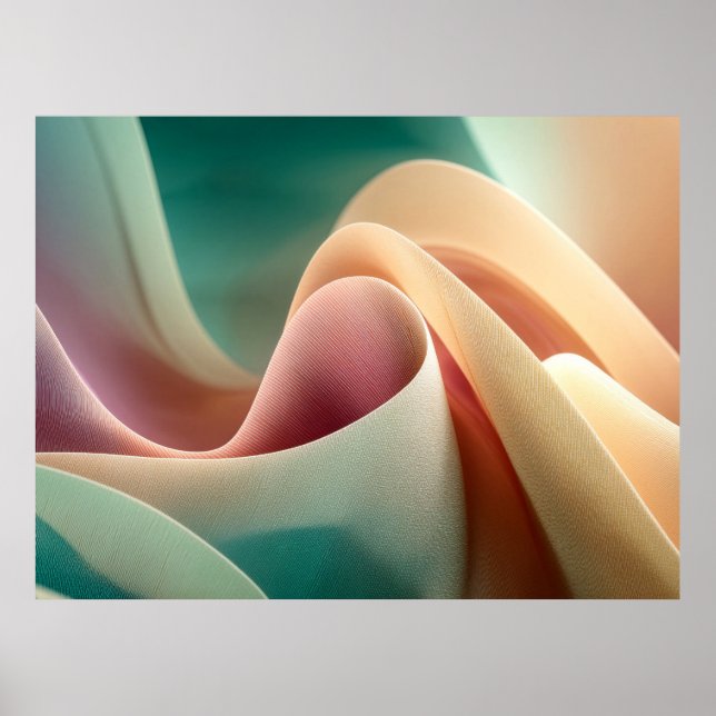Poster Drapejamento Abstrato com Fluxo de Gradiente Paste (Frente)