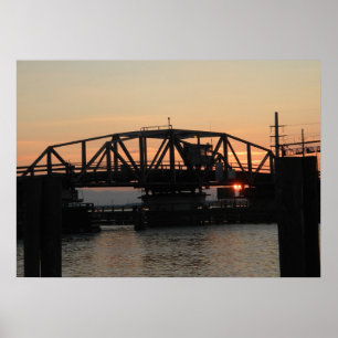 Poster Drawbridge do balanço no por do sol