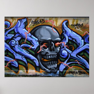 Póster Dreadful Skull With Burning Eyes