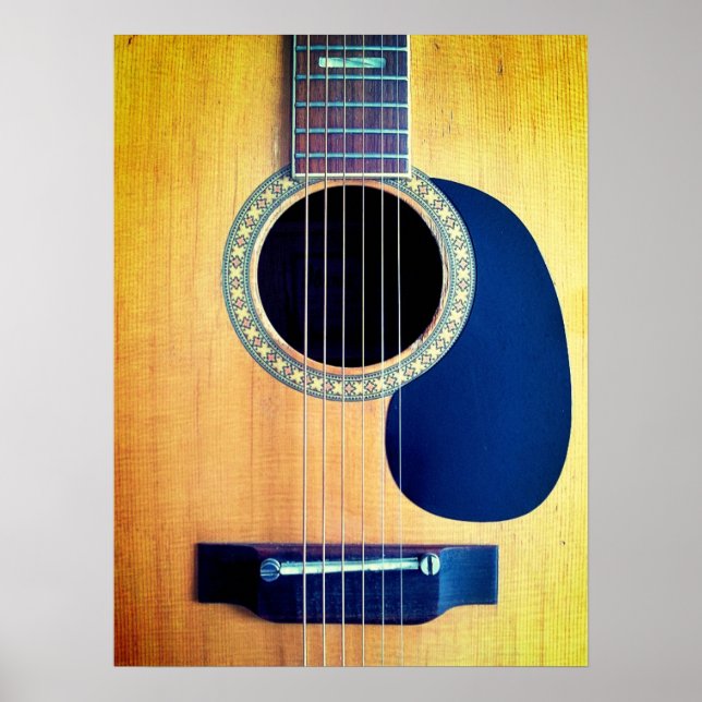 Poster Dreadnought Acoustic 6-String Guitar Artist Design (Frente)