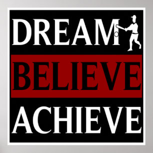 Poster Dream Acredite em Achieve Baseball