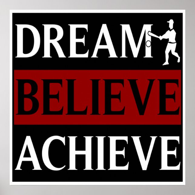 Poster Dream Acredite em Achieve Baseball (Frente)