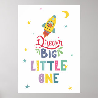 Poster Dream Big Little One Digital Printable Nursery Art