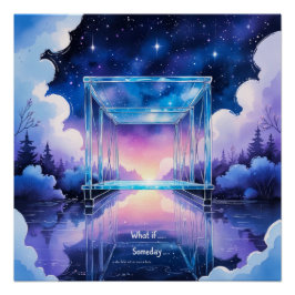 Póster Dream Bridge – Surreal Watercolor Night Poster