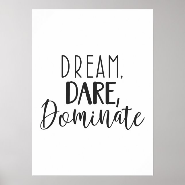 Poster Dream Dominate - Hustle Success Motivational (Frente)