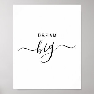 Poster Dream Grande Motivação de Citação Minimalista Mode
