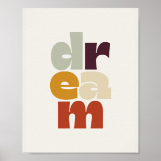 Poster Dream in retro color style