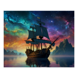 Póster Dream Voyage em um céu surreal