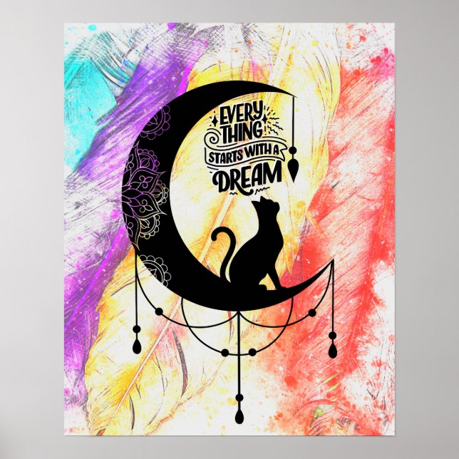 Poster Dreamcatcher Cat | Tudo começa com um sonho (Frente)