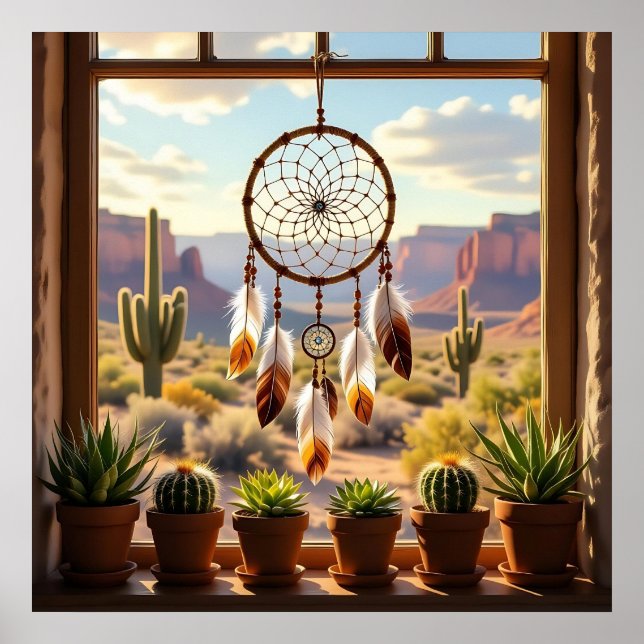 Poster Dreamcatcher, Desert Canyons, Cacti   (Frente)
