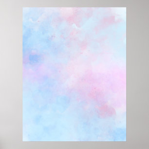 Poster Dreamcolor Watercolor Azul Rosa